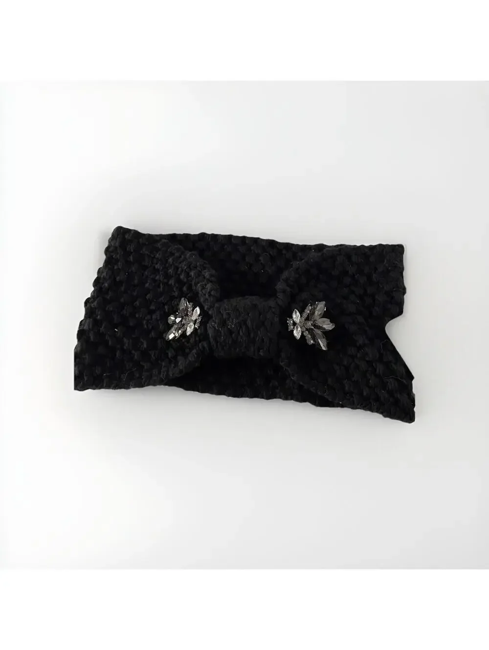 Black Knitted Winter Headband for Women – Warm & Stylish Ear Warmer